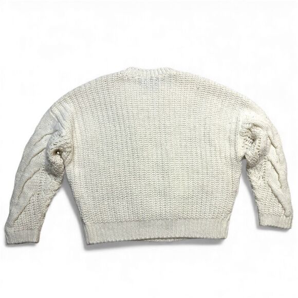 Iro Womens Sweater Ivory Size L Cable Knit Wool Alpaca Blend Jumper Pullover - Picture 2 of 4